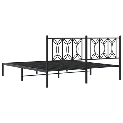 Estrutura de cama em metal com cabeceira 180x200 cm preto