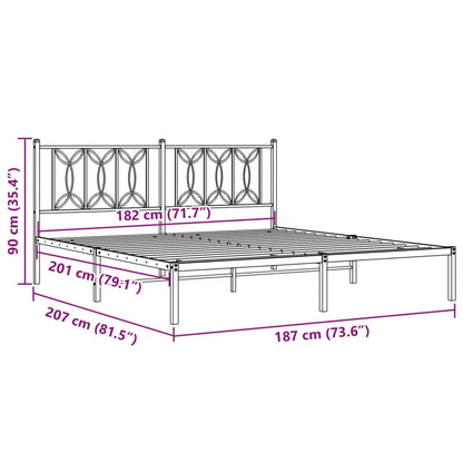 Estrutura de cama em metal com cabeceira 180x200 cm preto