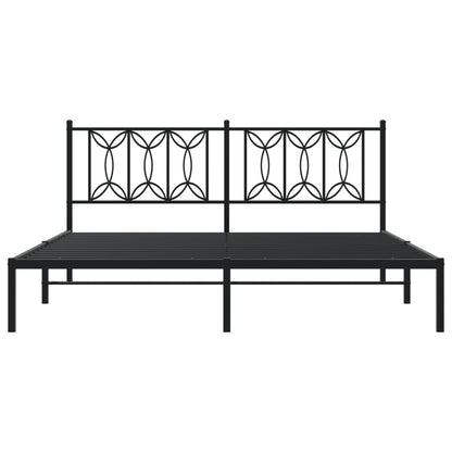 Estrutura de cama com cabeceira 183x213 cm metal preto