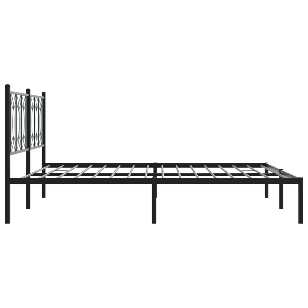 Estrutura de cama com cabeceira 183x213 cm metal preto