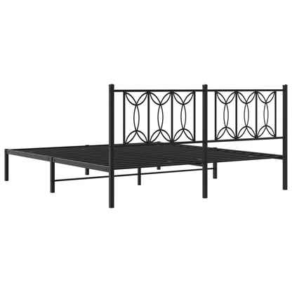 Estrutura de cama com cabeceira 183x213 cm metal preto