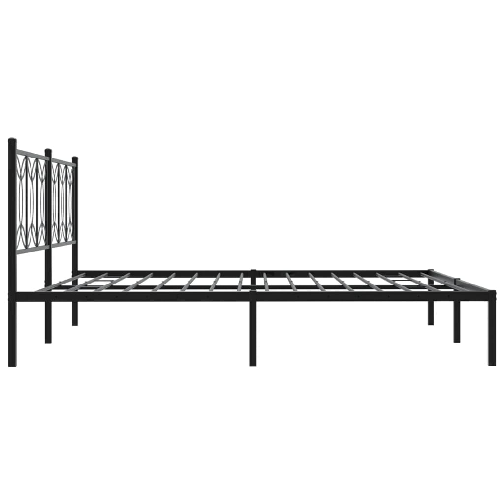 Estrutura de cama com cabeceira 200x200 cm metal preto