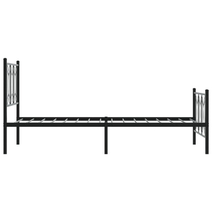 Estrutura de cama com cabeceira e pés 80x200 cm metal preto