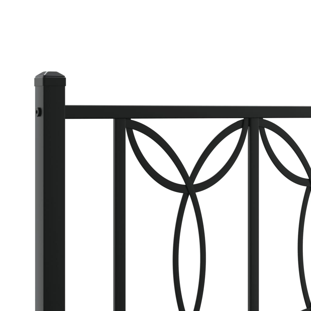 Estrutura de cama com cabeceira e pés 107x203 cm metal preto