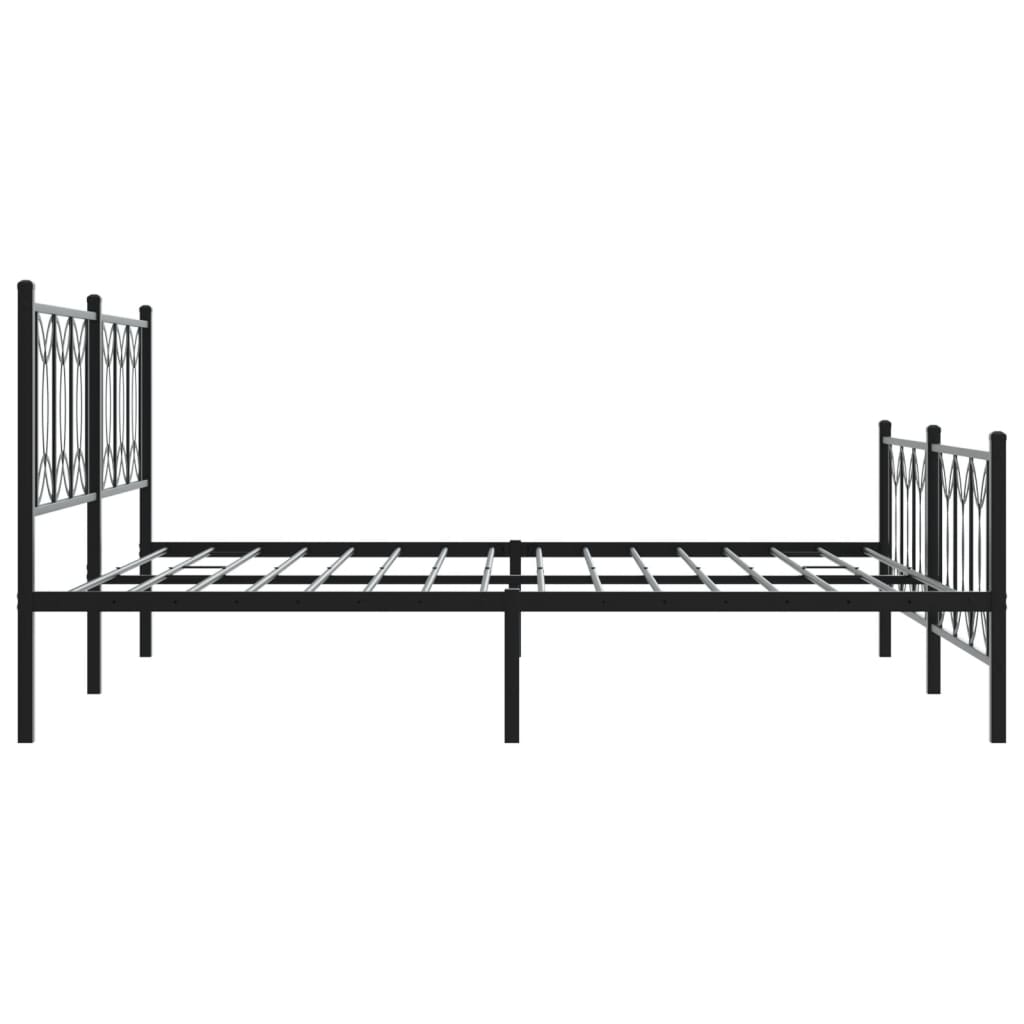 Estrutura de cama com cabeceira e pés 180x200 cm metal preto