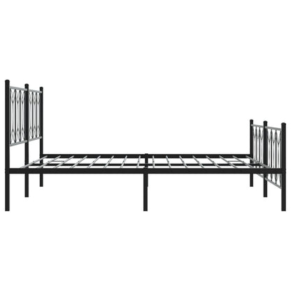 Estrutura de cama com cabeceira e pés 180x200 cm metal preto