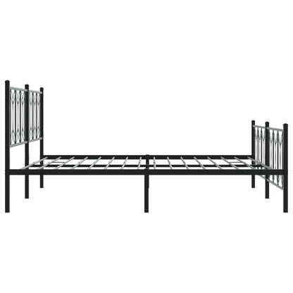 Estrutura de cama com cabeceira e pés 183x213 cm metal preto