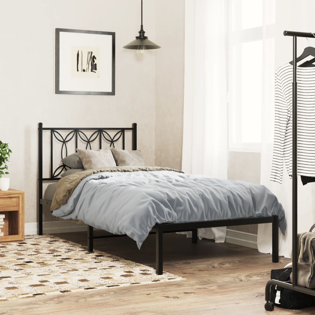 Cabeceira de cama 75 cm metal preto