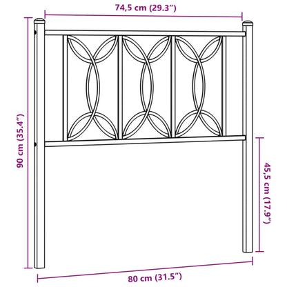 Cabeceira de cama 75 cm metal preto