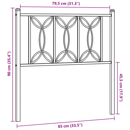 Cabeceira de cama 80 cm metal preto