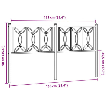 Cabeceira de cama 150 cm metal preto