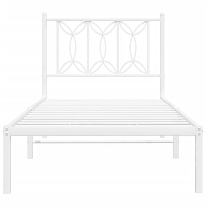 Estrutura de cama com cabeceira 80x200 cm metal branco