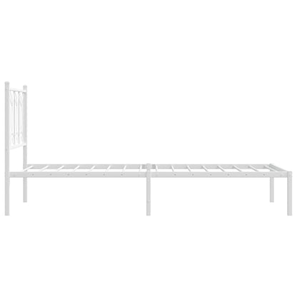 Estrutura de cama com cabeceira 80x200 cm metal branco