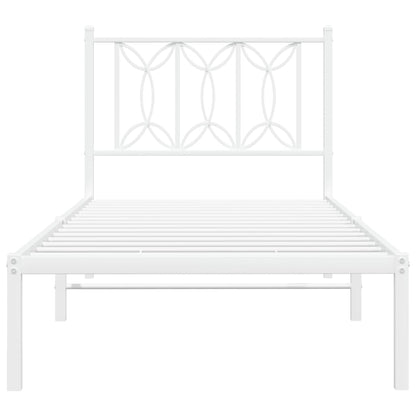 Estrutura de cama com cabeceira 90x200 cm metal branco