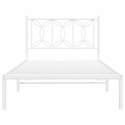 Estrutura de cama em metal com cabeceira 107x203 cm branco