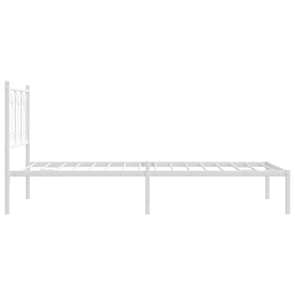 Estrutura de cama em metal com cabeceira 107x203 cm branco