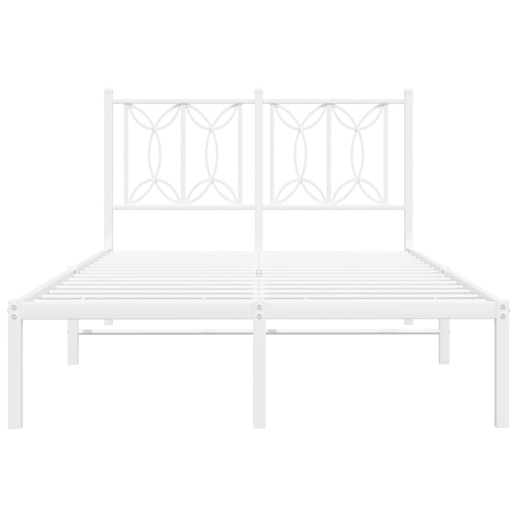 Estrutura de cama com cabeceira 120x190 cm metal branco