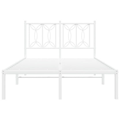 Estrutura de cama com cabeceira 120x190 cm metal branco