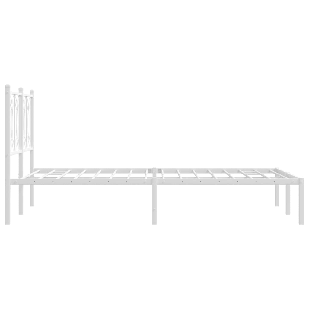 Estrutura de cama com cabeceira 120x190 cm metal branco