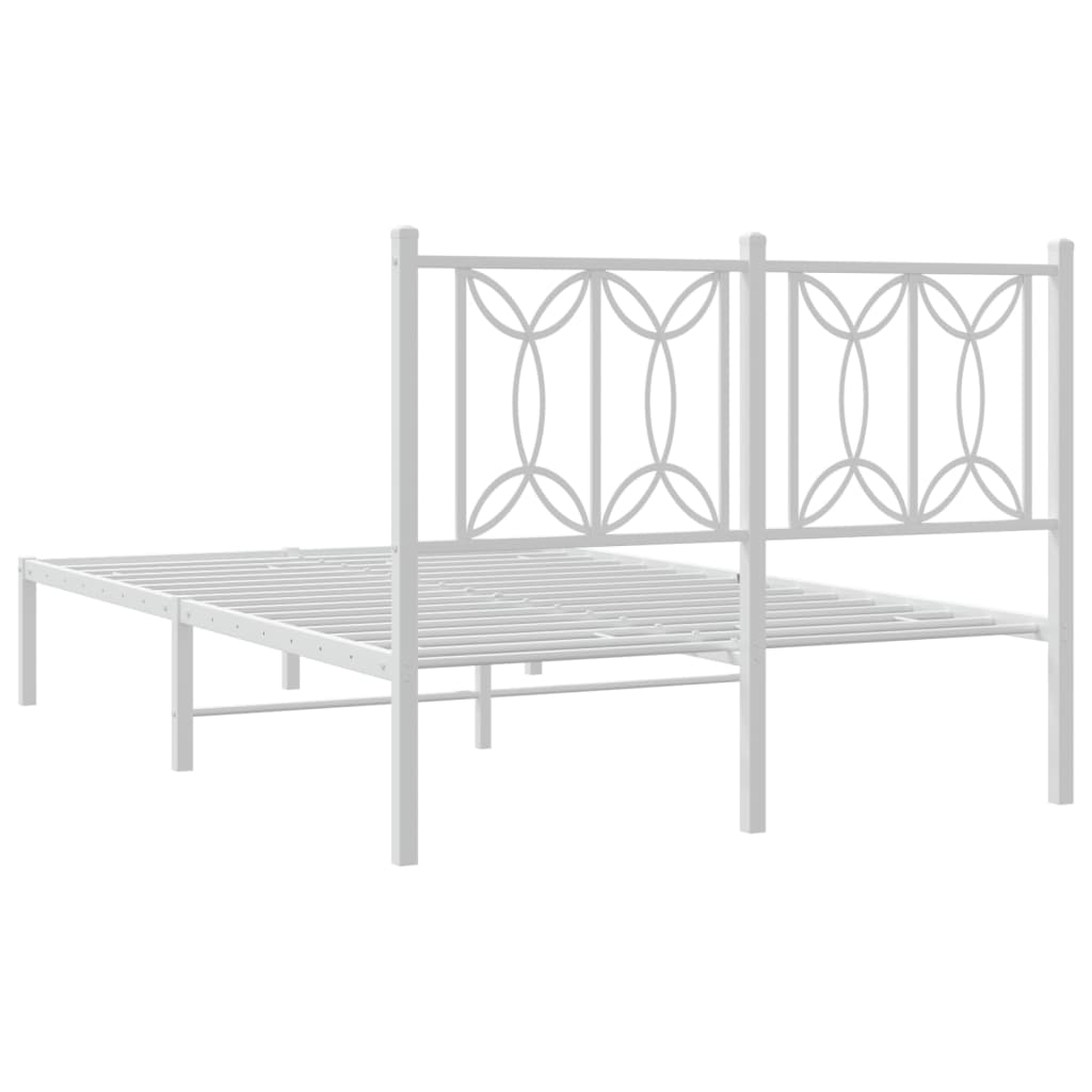 Estrutura de cama com cabeceira 120x190 cm metal branco