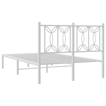 Estrutura de cama com cabeceira 120x190 cm metal branco