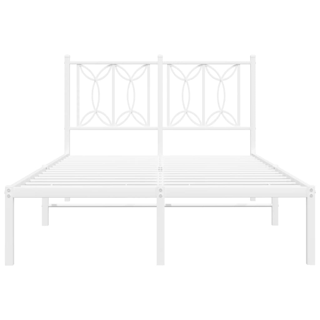 Estrutura de cama com cabeceira 120x200 cm metal branco