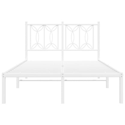 Estrutura de cama com cabeceira 120x200 cm metal branco