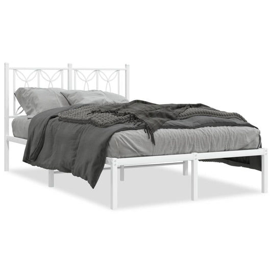 Estrutura de cama com cabeceira 120x200 cm metal branco