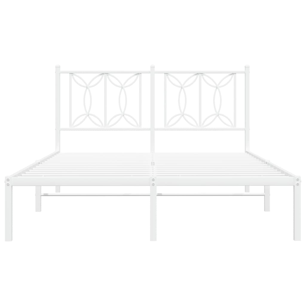 Estrutura de cama com cabeceira 135x190 cm metal branco