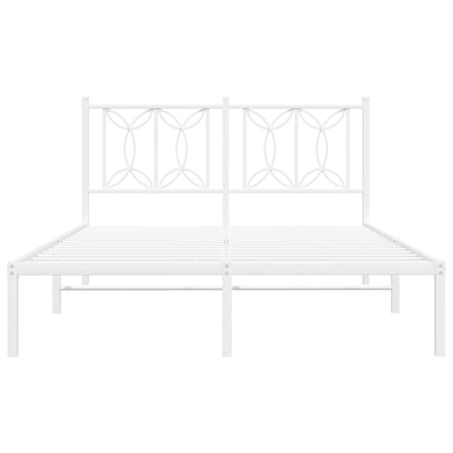 Estrutura de cama com cabeceira 135x190 cm metal branco