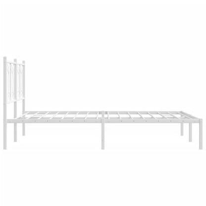 Estrutura de cama com cabeceira 135x190 cm metal branco