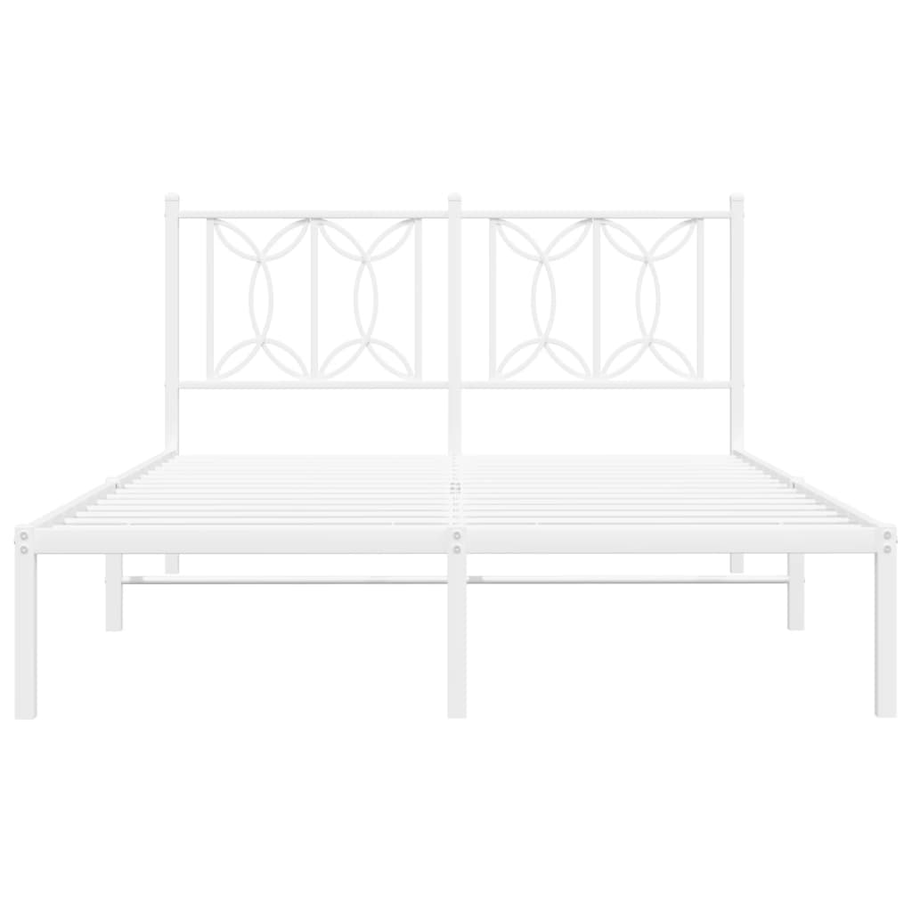 Estrutura de cama com cabeceira 140x190 cm metal branco