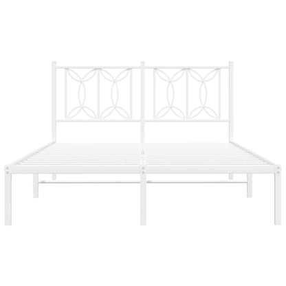 Estrutura de cama com cabeceira 140x190 cm metal branco