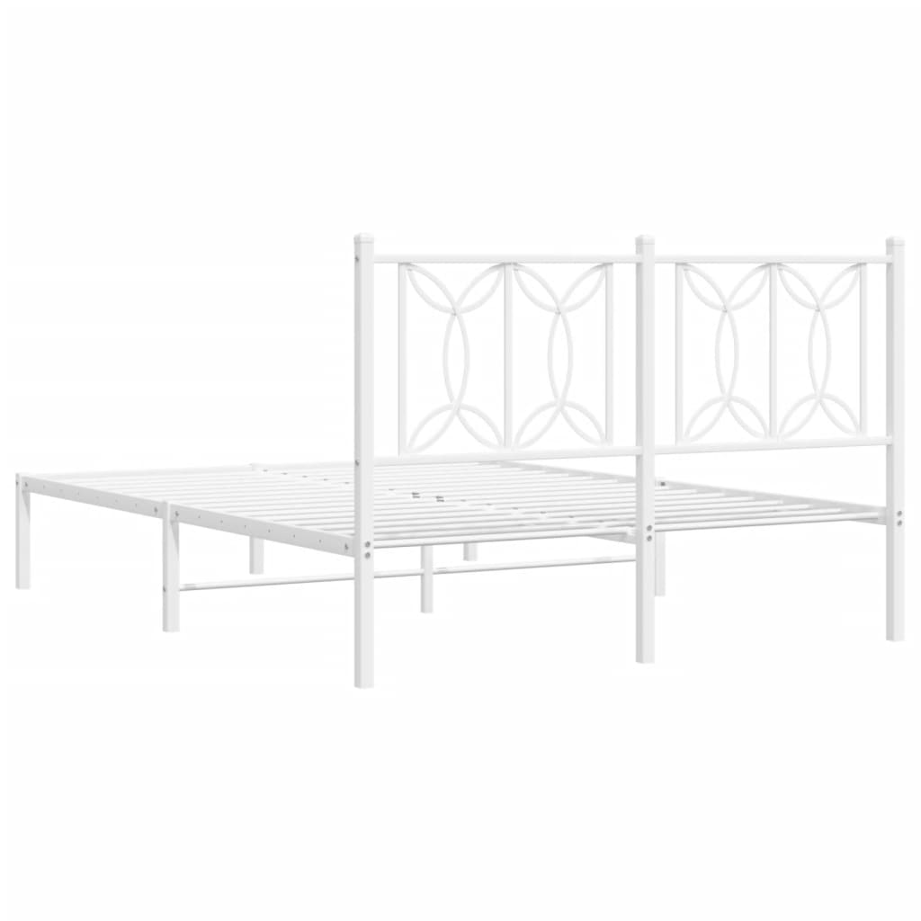 Estrutura de cama com cabeceira 140x200 cm metal branco