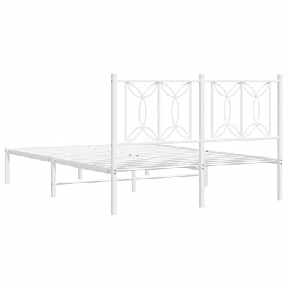 Estrutura de cama com cabeceira 140x200 cm metal branco