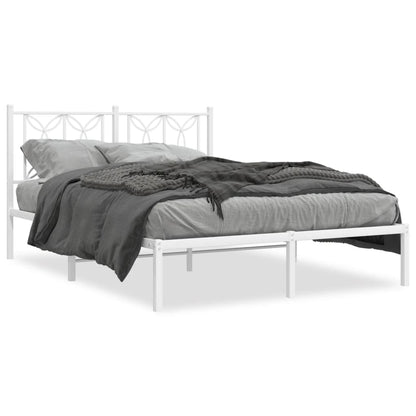 Estrutura de cama com cabeceira 140x200 cm metal branco