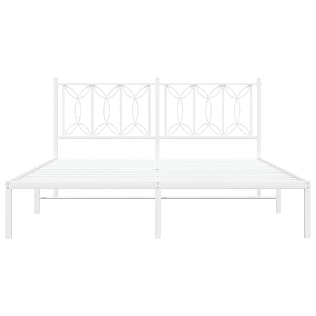 Estrutura de cama com cabeceira 160x200 cm metal branco