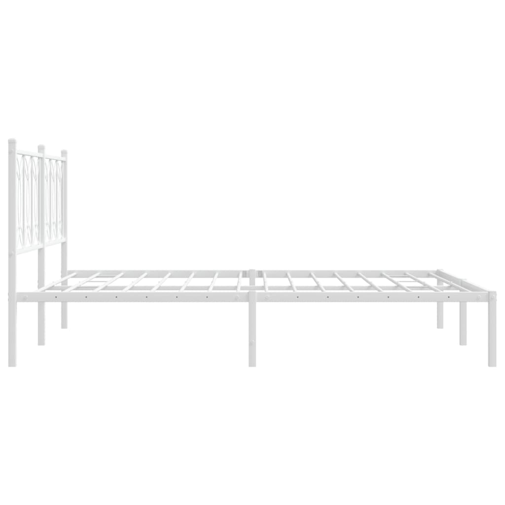 Estrutura de cama com cabeceira 160x200 cm metal branco