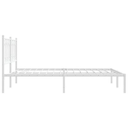 Estrutura de cama com cabeceira 160x200 cm metal branco