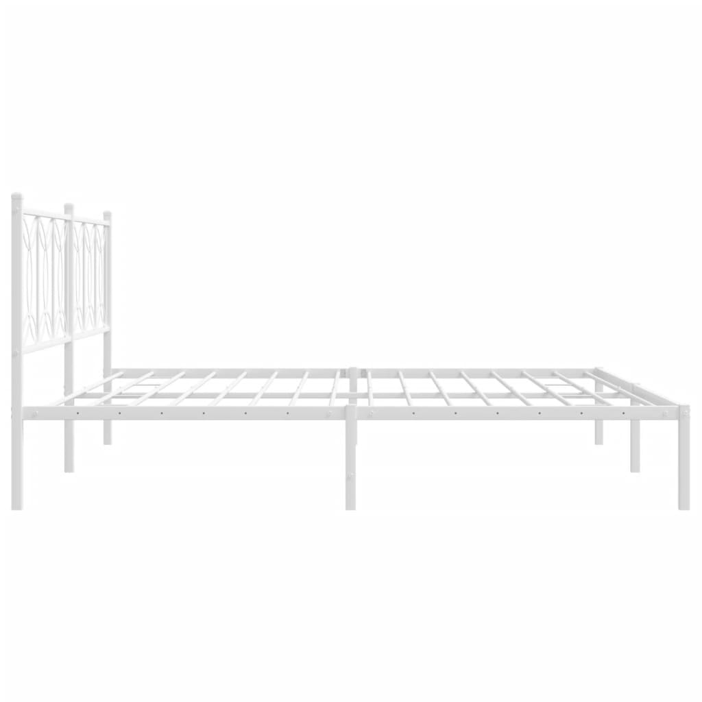 Estrutura de cama com cabeceira 193x203 cm metal branco