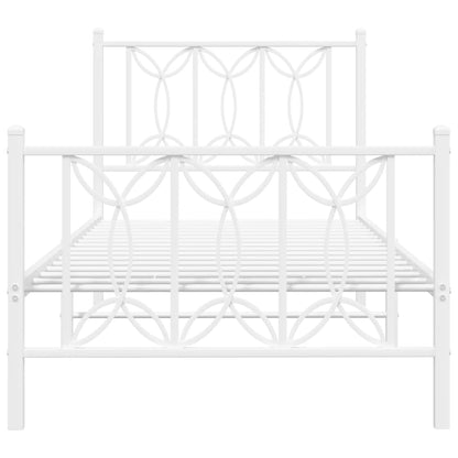 Estrutura de cama com cabeceira e pés 80x200 cm metal branco