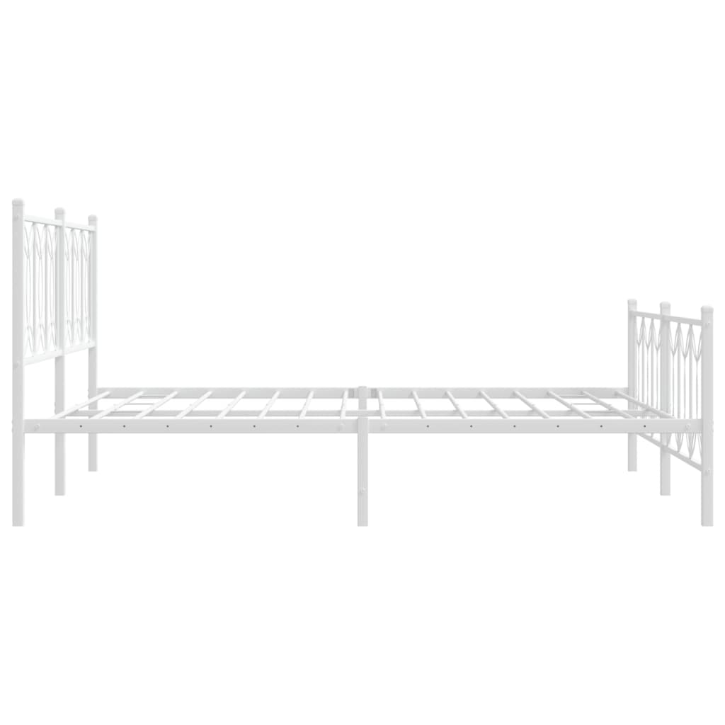 Estrutura de cama com cabeceira e pés 150x200 cm metal branco