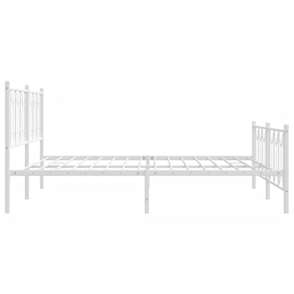 Estrutura de cama com cabeceira e pés 180x200 cm metal branco