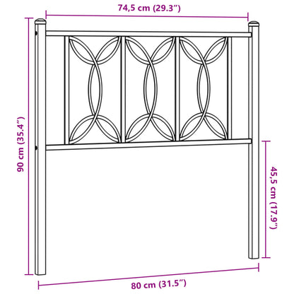 Cabeceira de cama 75 cm metal branco