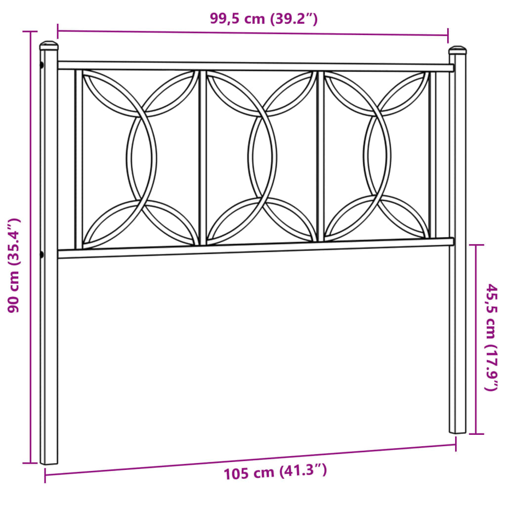 Cabeceira de cama 100 cm metal branco