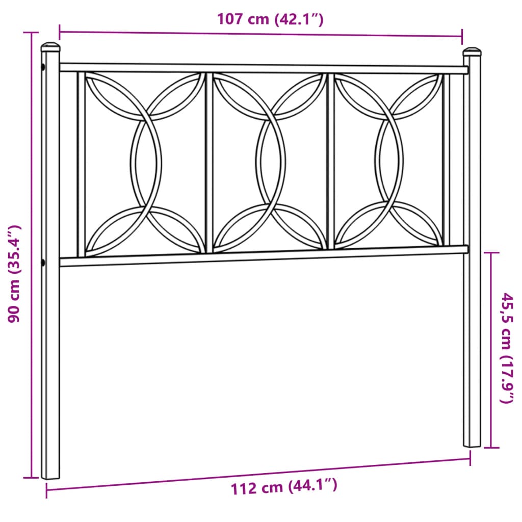 Cabeceira de cama 107 cm metal branco