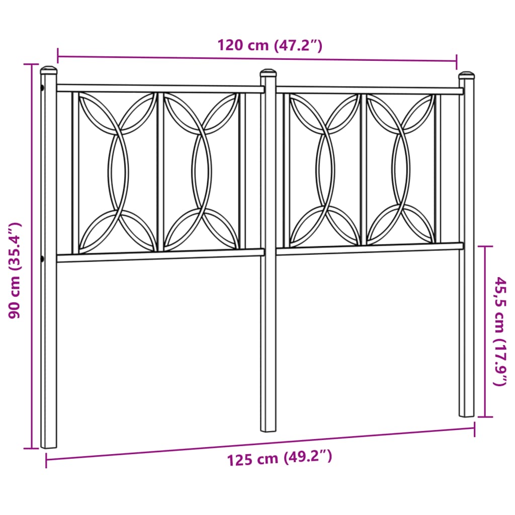 Cabeceira de cama 120 cm metal branco