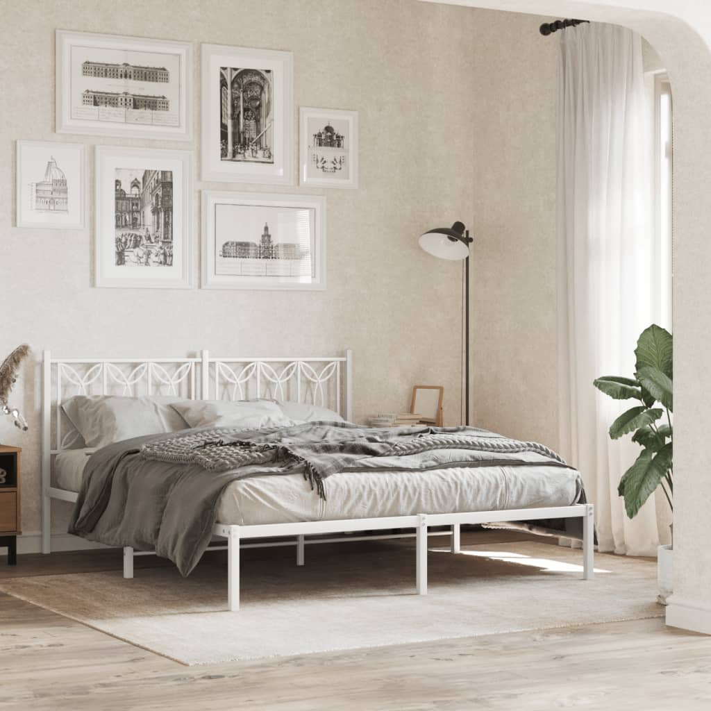 Cabeceira de cama 160 cm metal branco