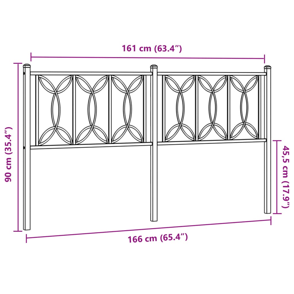 Cabeceira de cama 160 cm metal branco