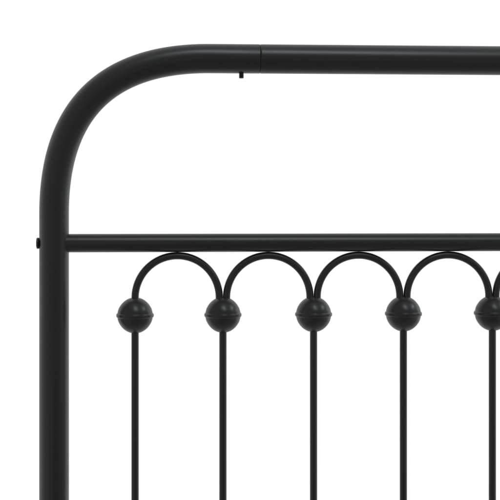 Estrutura de cama com cabeceira 75x190 cm metal preto